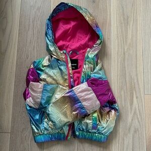 Desigual Colorful Metallic Hooded Jacket